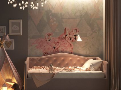 Кровать Nuvola Elea Velutto 04 (с подъемным механизмом) 90х200