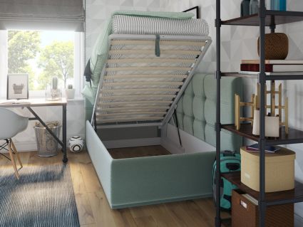 Кровать Nuvola Sabina угловая Velutto 14 (с подъемным механизмом) 200х200