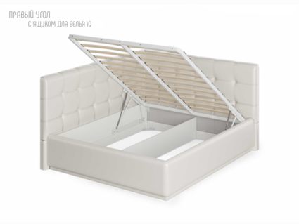 Кровать Nuvola Sabina угловая Velutto 26 (с подъемным механизмом) 180х190