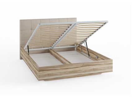 Кровать Сонум Vena Ясень Ориноко + Рогожка Льняная (с подъемным механизмом) 160х200