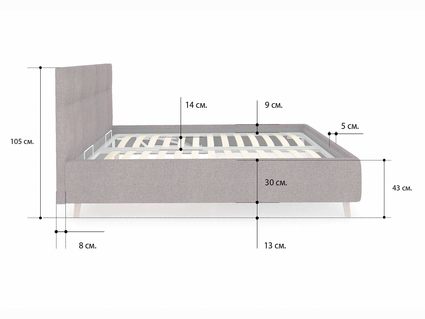 Кровать Сонум Bella Рогожка Льняная