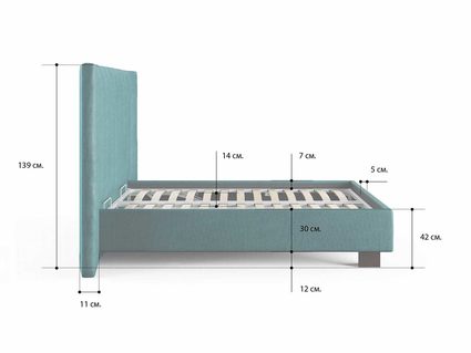 Кровать Сонум Barbara Рогожка Мокко (с подъемным механизмом) 140х200