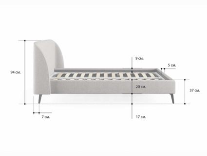 Кровать Сонум Rosa Кашемир Серый 160х200